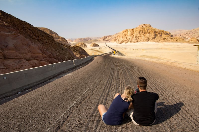 Couple traveling